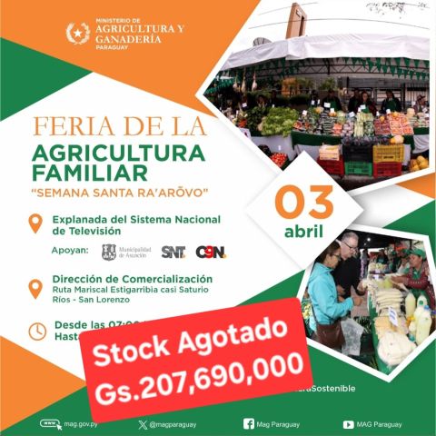 Ferias de Agricultura Familiar agotaron stock y se recaudó más de G. 207 millones