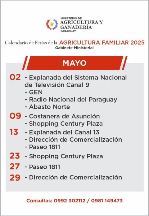 Mayo trae exclusivas ferias de la Agricultura Familiar